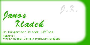 janos kladek business card